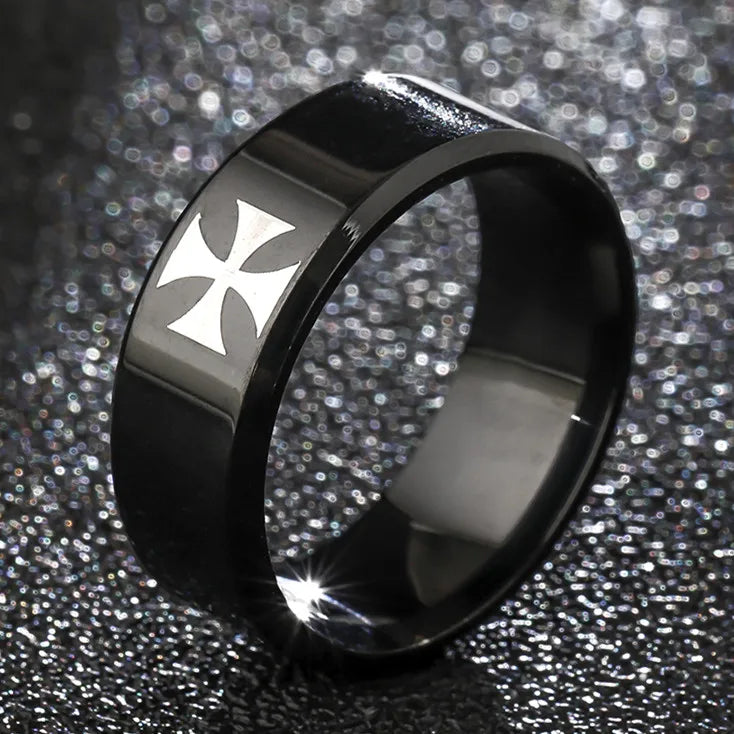 English Titanium Steel Christian Cross Bible Ring for Men and Women Personalized Ring Customize Ring Engraved Ring