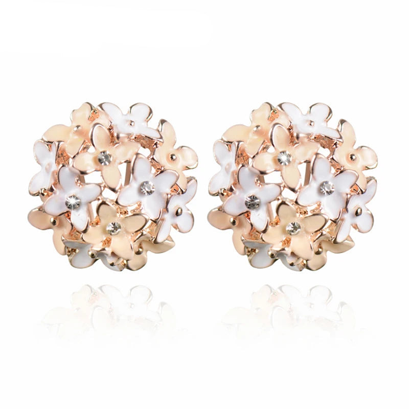 Crystal Flower Clover Earrings
