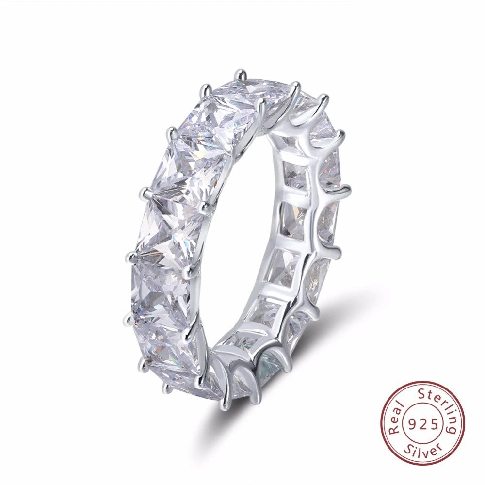 925 Sterling Silver Round Cut Engagement Ring