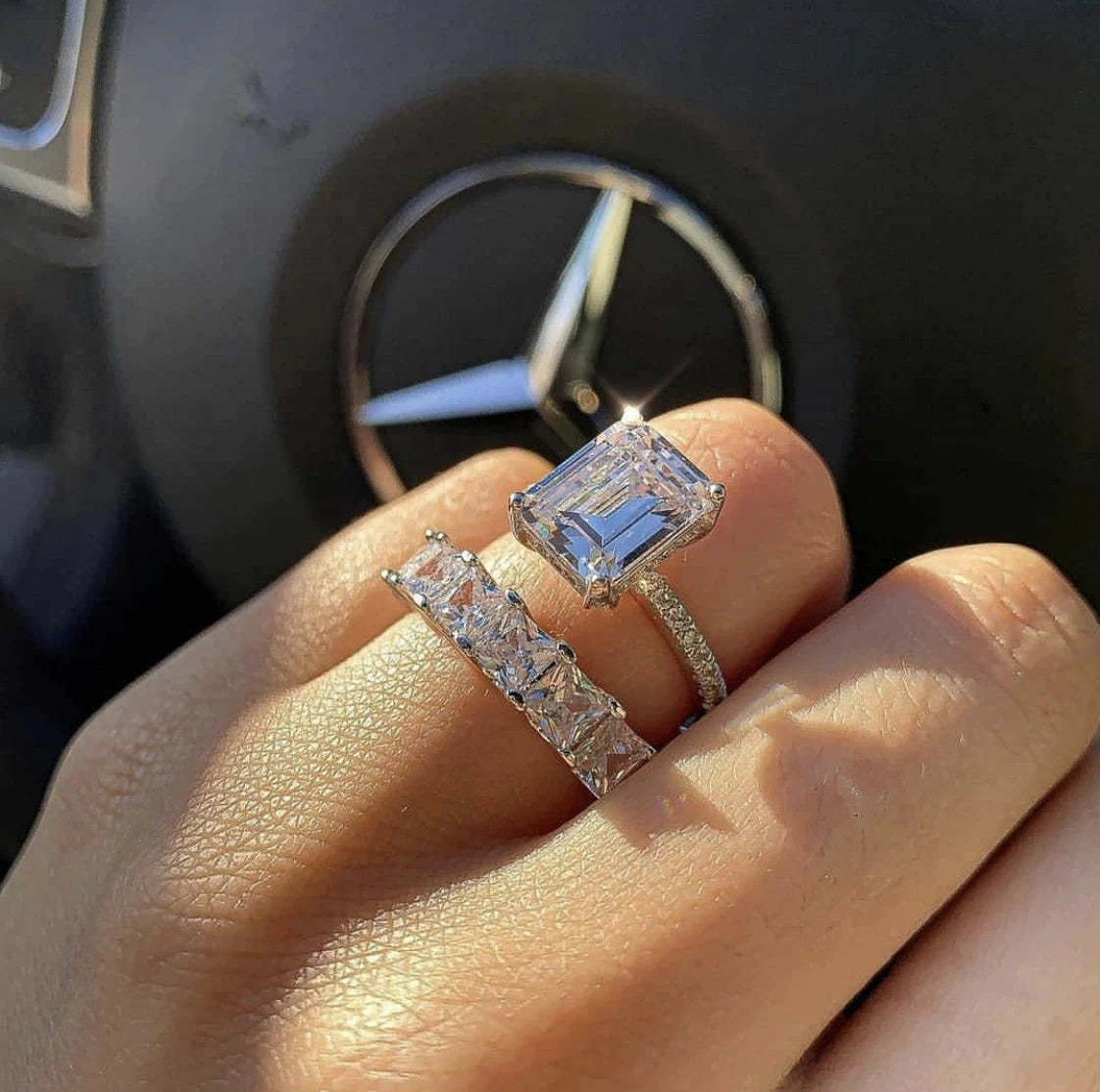 925 Sterling Silver Round Cut Engagement Ring