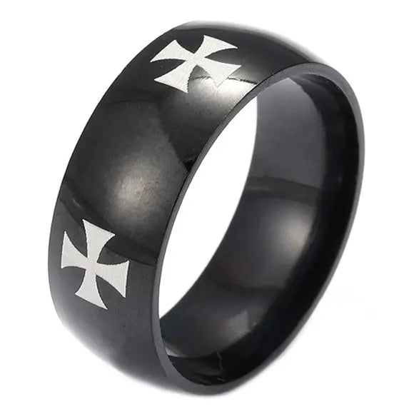 English Titanium Steel Christian Cross Bible Ring for Men and Women Personalized Ring Customize Ring Engraved Ring