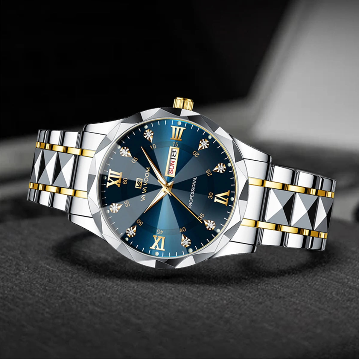 Stainless Steel Luxury Rhinestone Quartz Watch