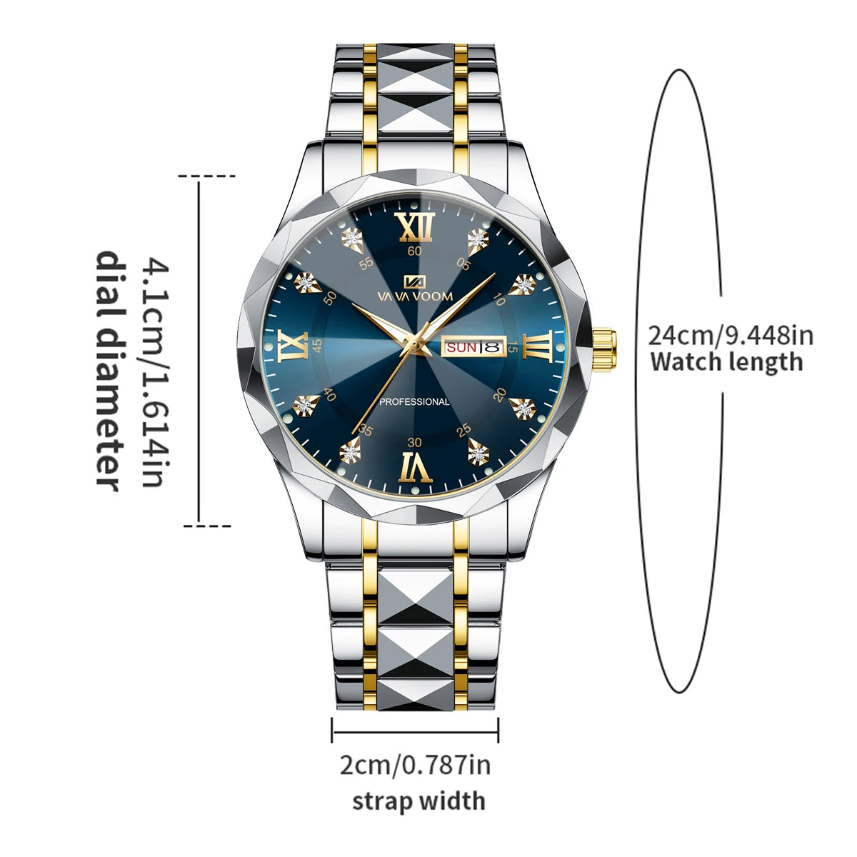 Stainless Steel Luxury Rhinestone Quartz Watch