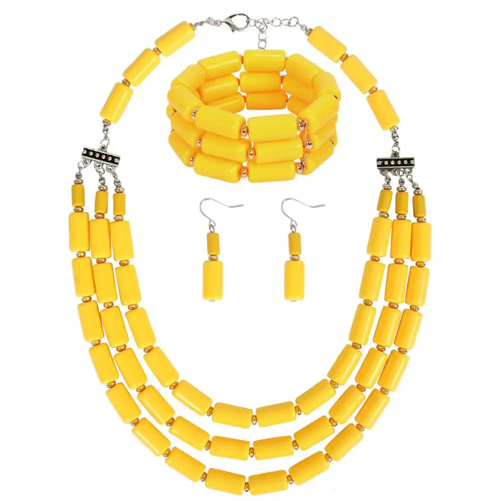 Elegant African Stone Jewelry Set