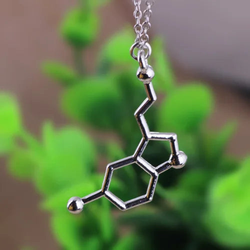 Simple Caffeine Molecule Structure Necklace