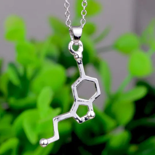 Simple Caffeine Molecule Structure Necklace