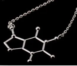 Simple Caffeine Molecule Structure Necklace