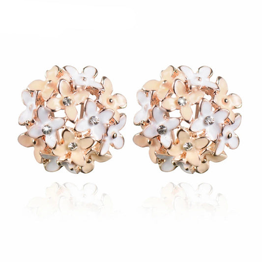 Crystal Flower Clover Earrings