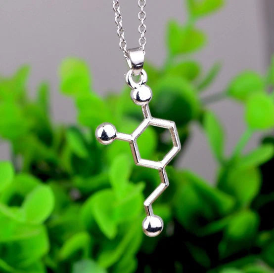 Simple Caffeine Molecule Structure Necklace