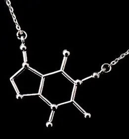 Simple Caffeine Molecule Structure Necklace