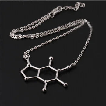 Simple Caffeine Molecule Structure Necklace