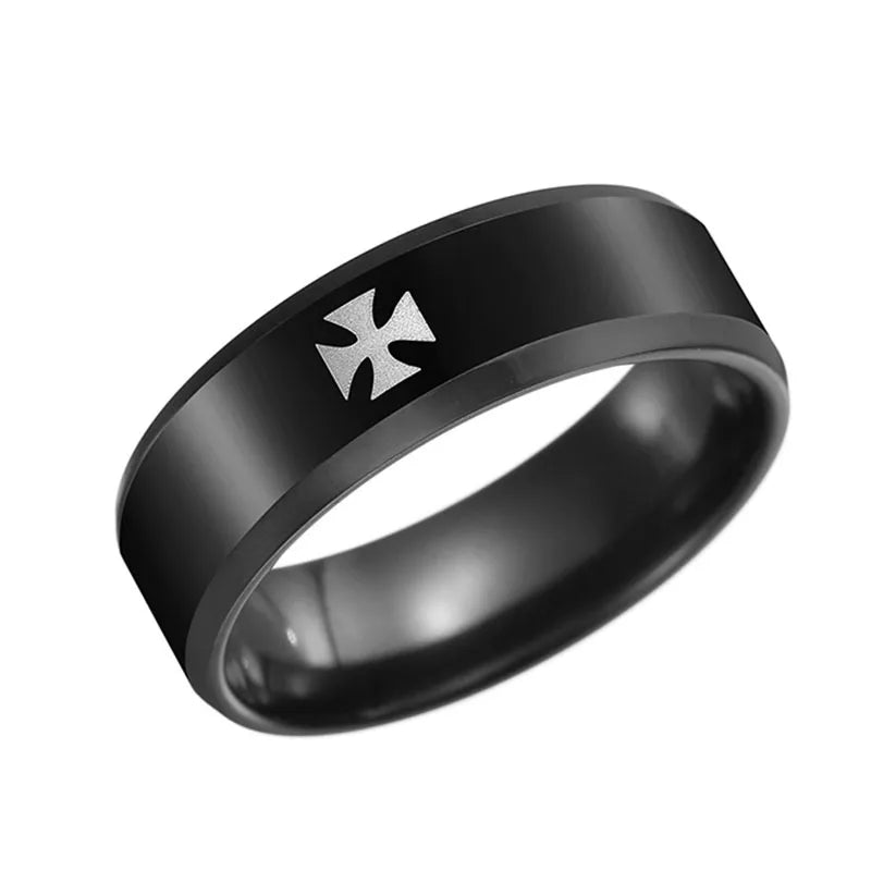 English Titanium Steel Christian Cross Bible Ring for Men and Women Personalized Ring Customize Ring Engraved Ring
