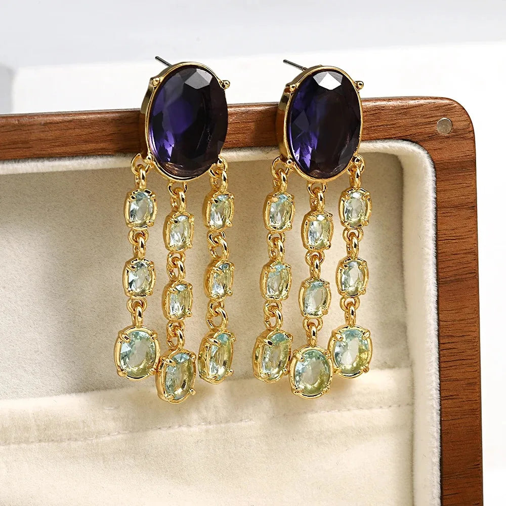 Vintage Geometric Long Dangle Earrings