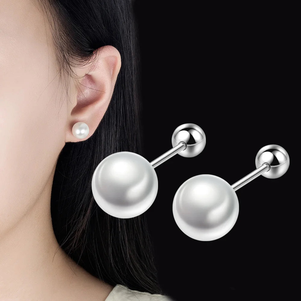 Luxury 925 Sterling Silver Pearls Earrings