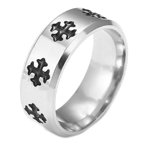 English Titanium Steel Christian Cross Bible Ring for Men and Women Personalized Ring Customize Ring Engraved Ring