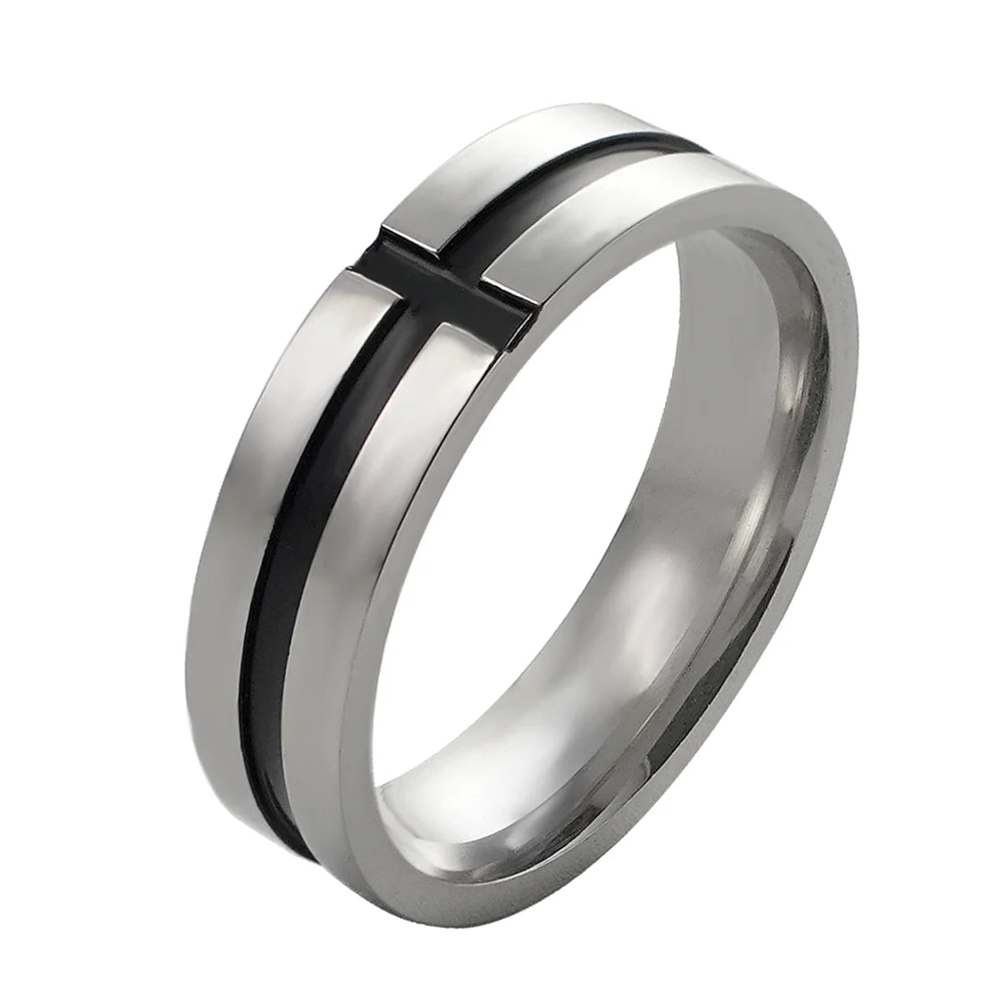 English Titanium Steel Christian Cross Bible Ring for Men and Women Personalized Ring Customize Ring Engraved Ring